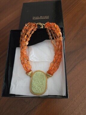 BN Rare Vintage Joan Rivers Faux Amber And Druzy Necklace...